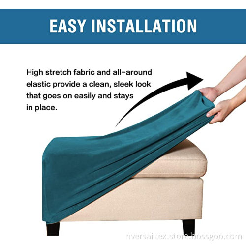 Stretch Rectangle Folding Storage Covers Ottoman Slipcovers